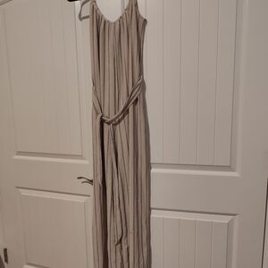 H&M Cream and Black Striped Jumpsuit